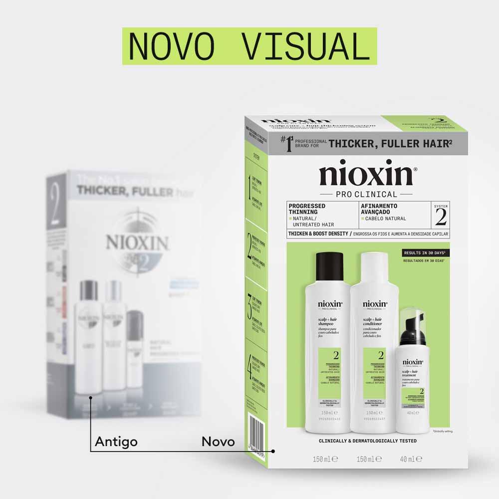 Nioxin System 2 Kit - Shampoo + Condicionador + Tratamento - 6