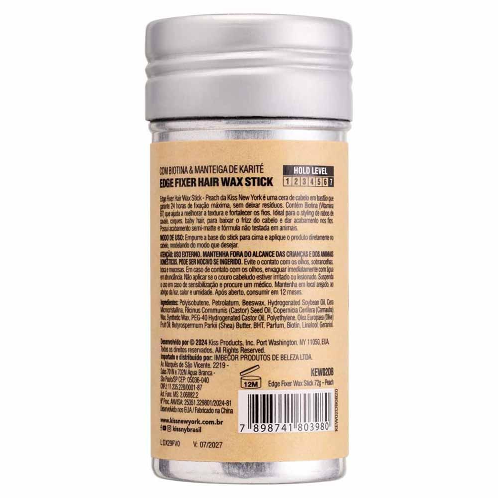 Cera em Stick Kiss Ny Edge Fixer Wax Peach - 2