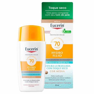 Eucerin Sun Protetor Solar Facial com Cor Hydro Fluid FPS70