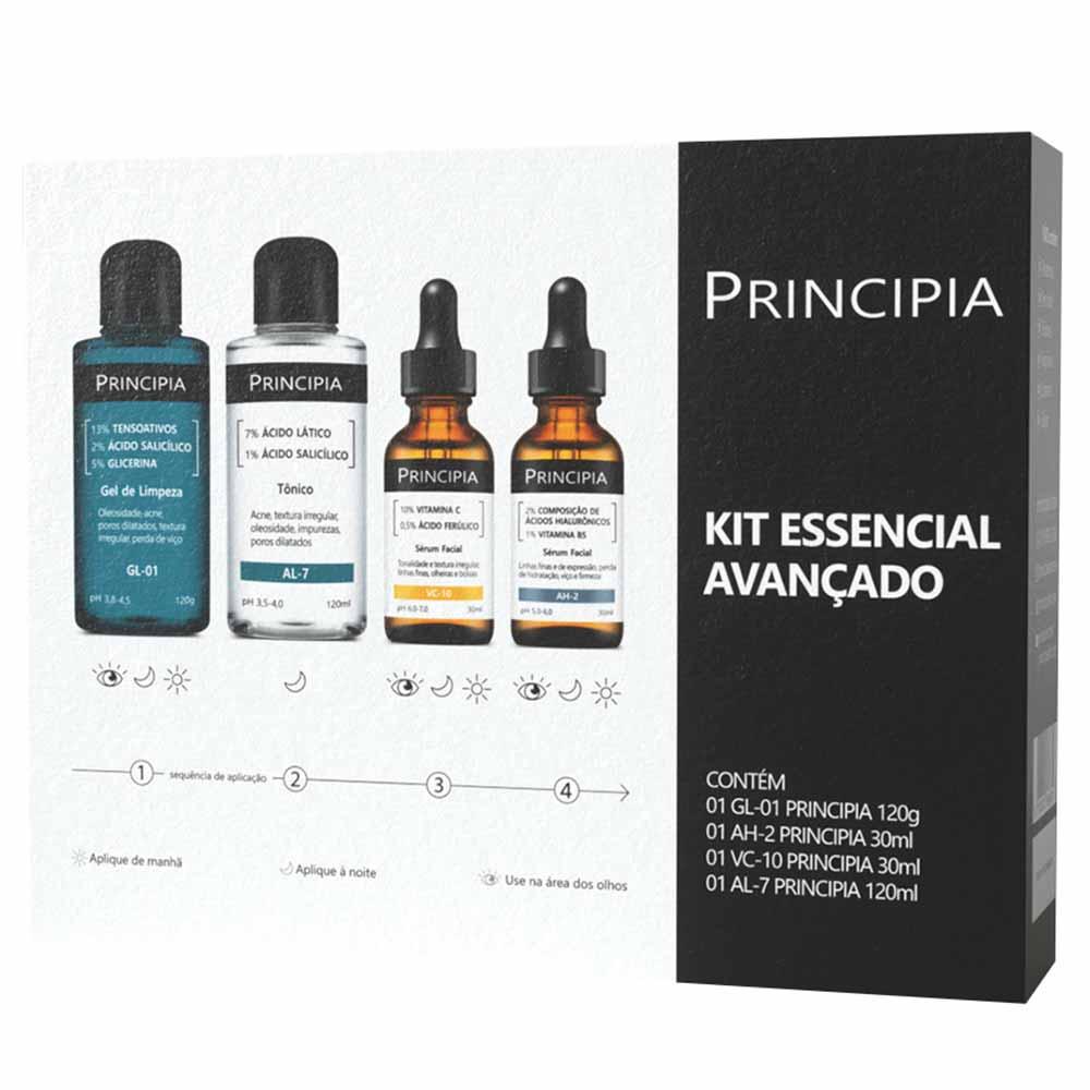 Kit Principia Essencial Avançado - Gel de Limpeza + Tônico + 2 Séruns - 5