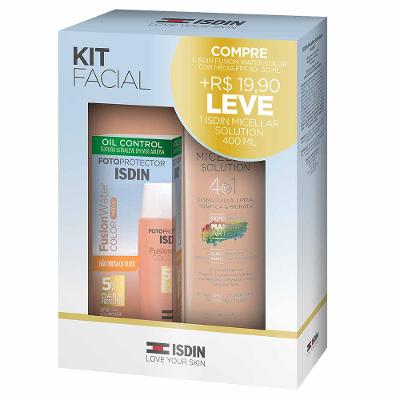 Isdin Kit Facial - Água Micelar + Protetor Solar Facial com Cor FPS50