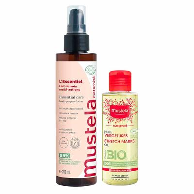 Mustela Maternité Kit - Loção Corporal Multifuncional + Óleo para Prevenção de Estrias