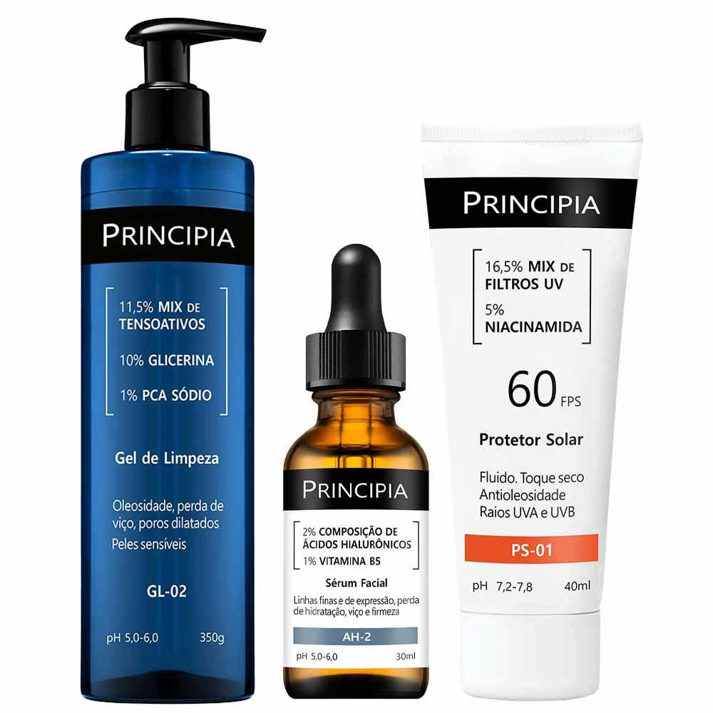Principia Kit - Protetor Solar FPS60 + Gel de Limpeza + Sérum AH-2 - 1