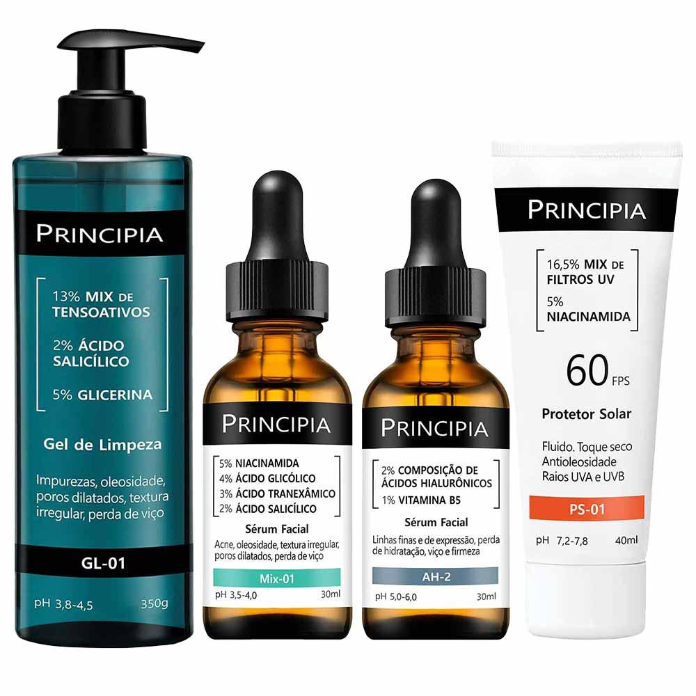 Principia Kit - Protetor Solar FPS60 + Sérum AH-2 + Sérum Mix-01 + Gel de Limpeza - 1