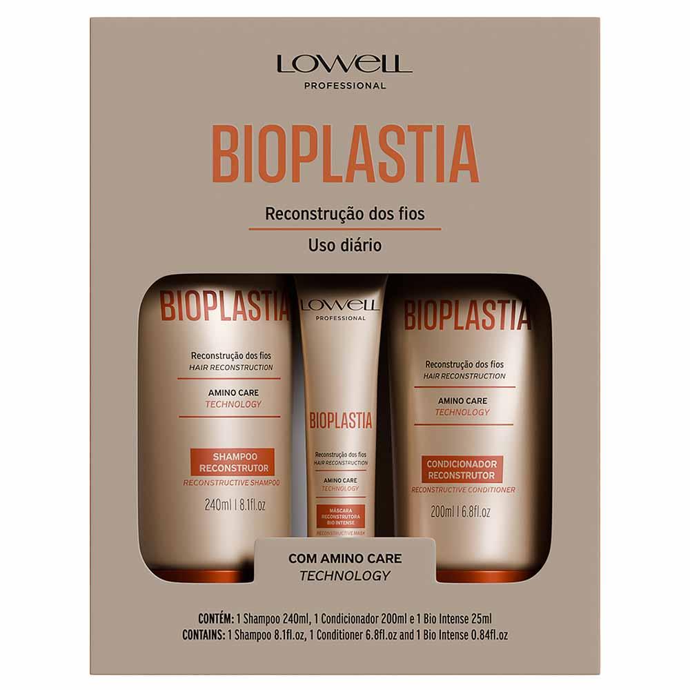 Lowell Bioplastia Reconstrutor Kit - Shampoo + Condicionador + Booster - 1