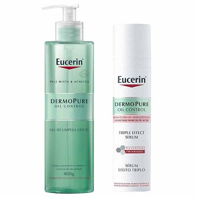 Eucerin Dermo Pure Oil Control Kit – Sérum Efeito Trilho + Gel de Limpeza