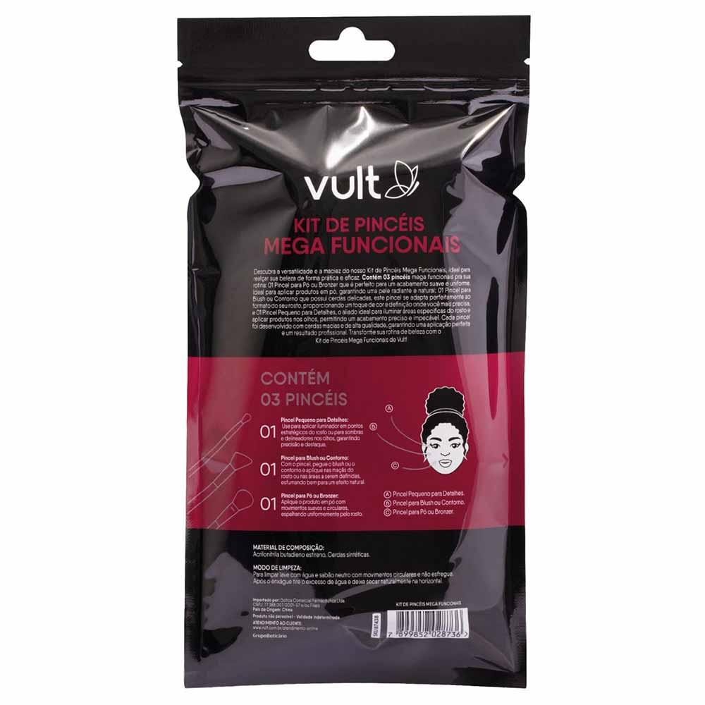 Vult Mega Funcionais Kit de Pincéis - 3