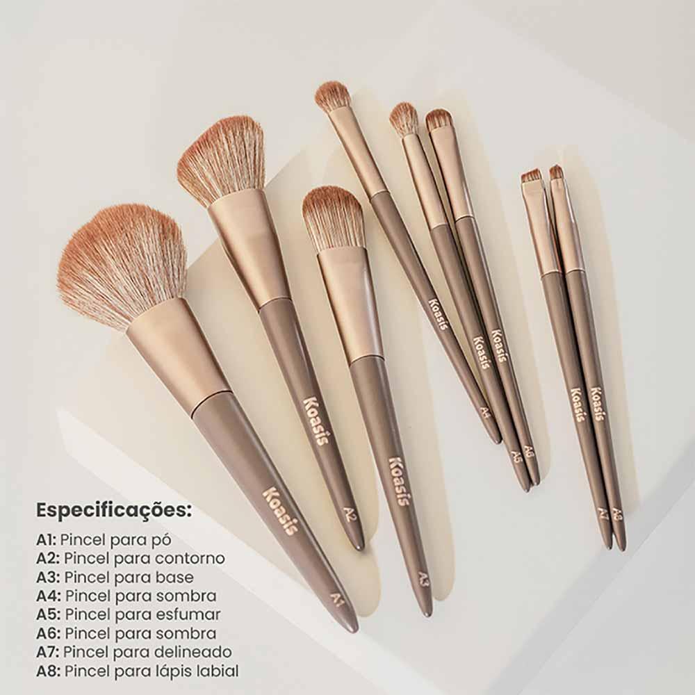 Koasis Fashion Star Collection Kit de Pincéis para Maquiagem com 8 Unidades - 6