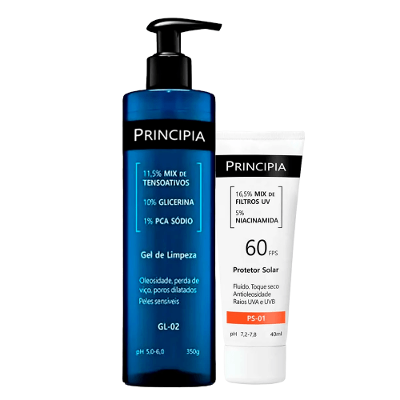 Principia Kit - Gel de Limpeza Facial GL-01 + Protetor Solar Facial PS-01 FPS60