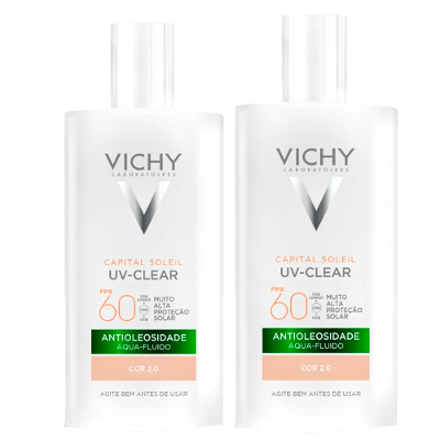 Vichy Protetor Solar Facial Capital Soleil Uv-Clear FPS60 2.0 Kit com 2 Unidades