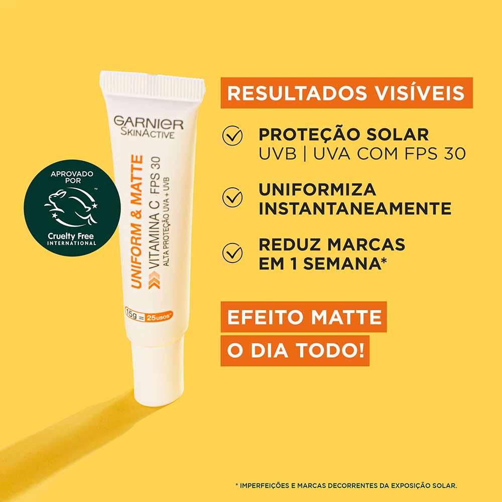 Protetor Solar Facial Hidratante Garnier Uniform & Matte Vitamina C FPS30 - 3