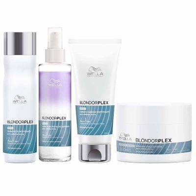 Wella Professionals Blondorplex Kit – Shampoo + Condicionador + Máscara + Leave In