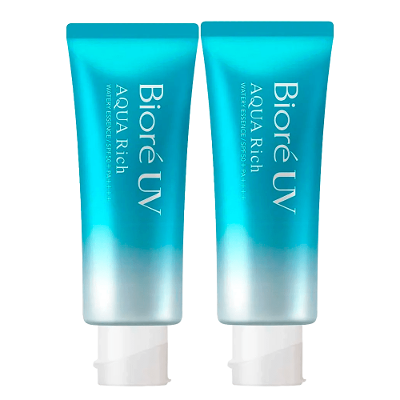 Bioré Aqua Rich Watery Essence Kit – Protetor Solar FPS 50 Com 2 Unidades 50g