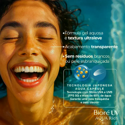 Bioré Aqua Rich Watery Essence Kit – Protetor Solar FPS 50 Com 2 Unidades