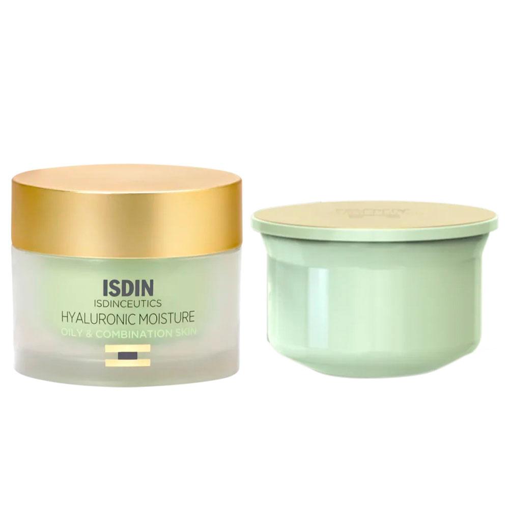 Isdin Isdinceutics Hyaluronic Moisture Oily Skin Kit - Refil + Creme Anti-Idade - 1