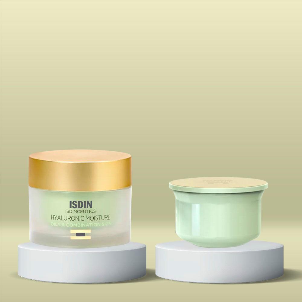 Isdin Isdinceutics Hyaluronic Moisture Oily Skin Kit - Refil + Creme Anti-Idade - 2