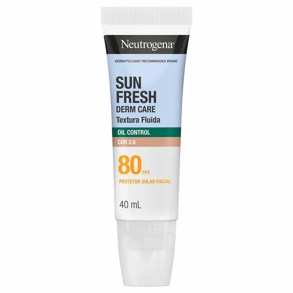 Protetor Solar Fluido Control Oil Neutrogena Derma Care Sun Fresh FPS 80 40ml - 1