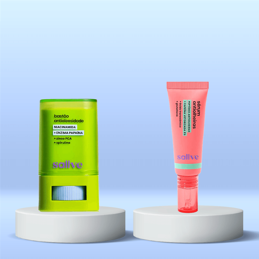Sallve Kit - Bastão Facial Antioleosidade + Sérum Antiolheiras - 2