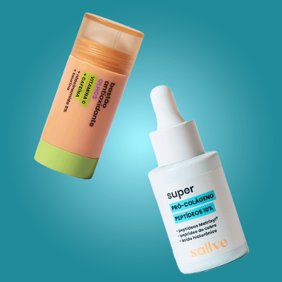Sallve Kit - Bastão Antioxidante para Olhos + Sérum Facial Super Pró colágeno Peptídeos 10%