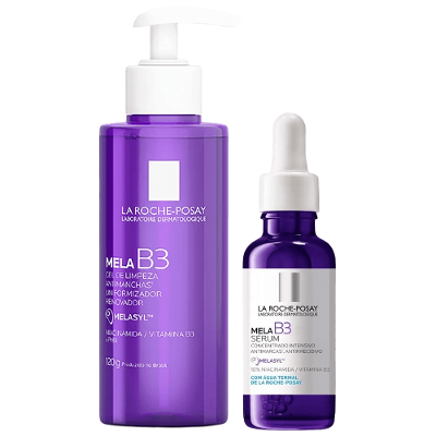 La Roche-Posay MelaB3 Kit - Sérum Facial Clareador + Gel de Limpeza Antimanchas
