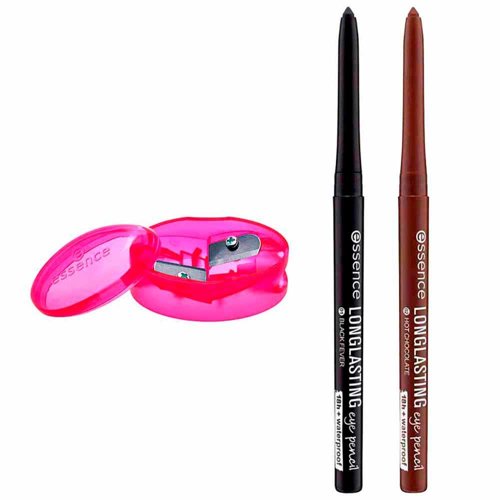 Essence Kit - Apontador Duplo de Lápis + Lápis Labial 02 Silky Hazelnut + Sombra em Bastão 01 Copper Feels - 1