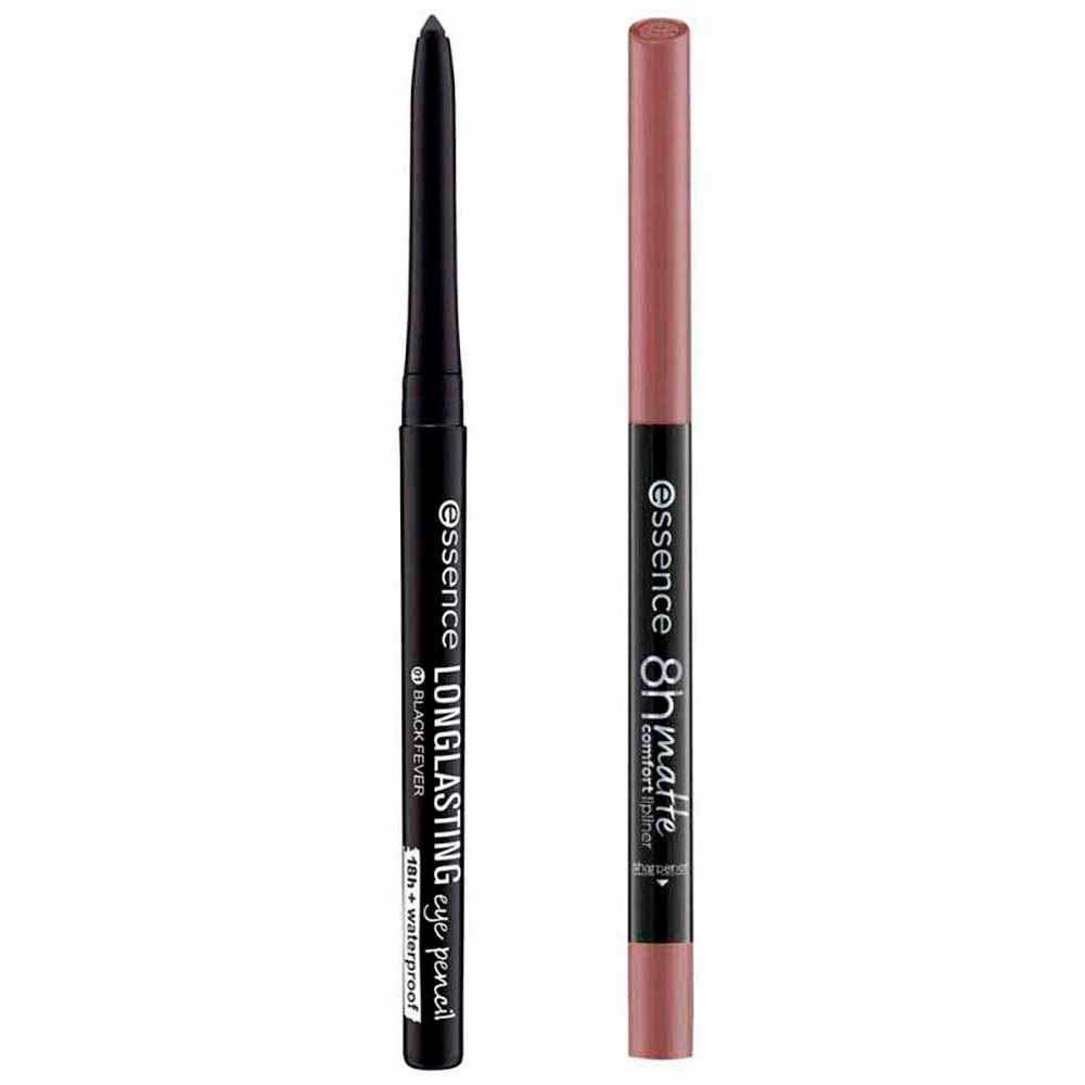 Essence Kit - Lápis de Olho de Longa Duração + Lápis Labial 02 Silky Hazelnut - 1