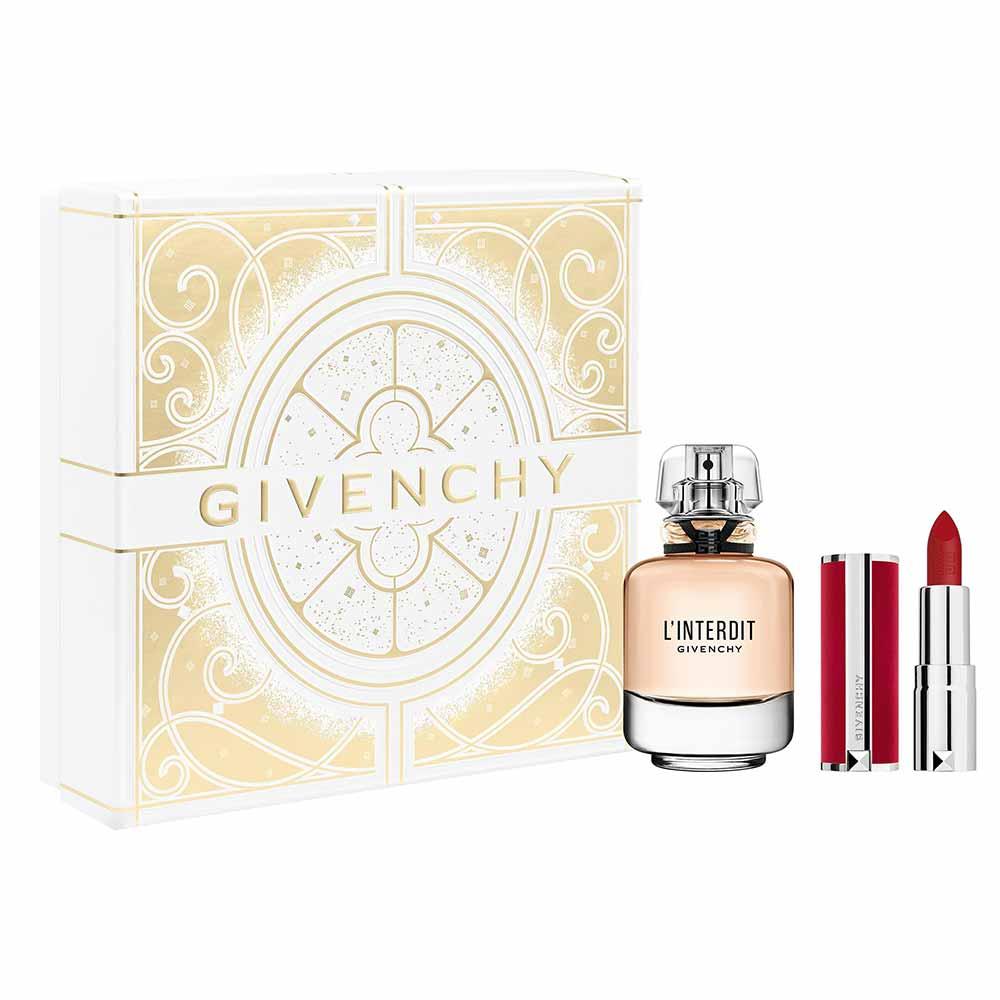 Coffret Givenchy l'interdit Kit - Perfume EDP + Batom Deep Velvet N37 - 1
