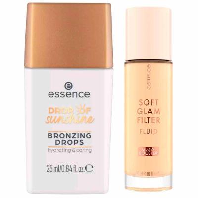 Essence + Catrice Kit - Bronzer Líquido + Base Ultra Leve