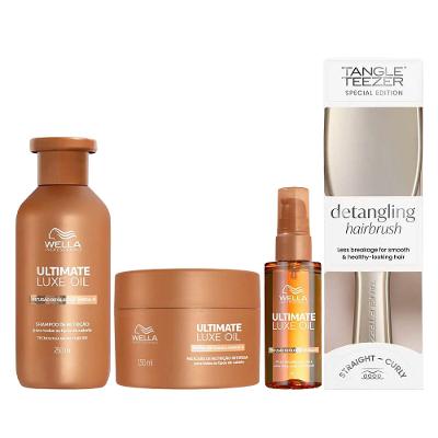 Wella Professionals Ultimate Luxe Oil Kit – Shampoo + Máscara + Óleo Capilar + Escova Tangle Teezer