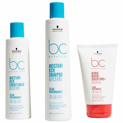Moisture Kick Bonacure Schwarzkopf Professional Kit Shampoo + Condicionador + Finalizador