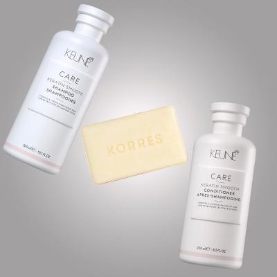 Keune & Korres Kit – Shampoo + Condicionador + Sabonete em Barra Pimenta Rosa