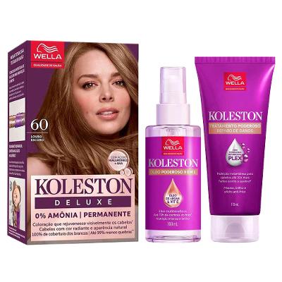 Koleston Poderoso Kit – Coloração Deluxe Louro Escuro 6.0 + Tratamento + Óleo Capilar