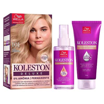 Koleston Poderoso Kit – Coloração Louro Clarris 10.1 + Tratamento + Óleo Capilar