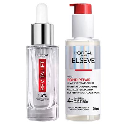 Kit L'Oréal Paris + Elseve - Sérum Preenchedor Facial + Leave In Bond Repair