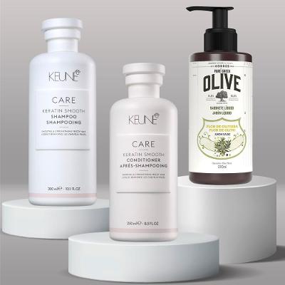 Keune & Korres Kit – Shampoo + Condicionador + Sabonete Líquido Flor de Oliveira