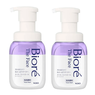 Bioré The Face Oil Control Bottle Kit - Espuma de Limpeza Facial Com 2 Unidades