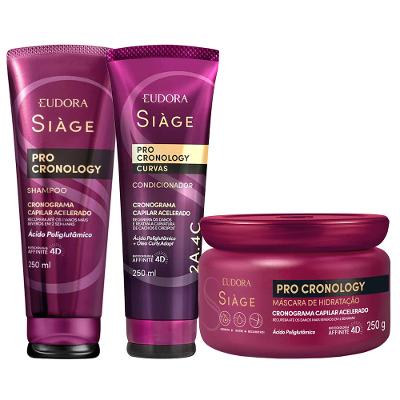 Eudora Siàge Pro Cronology Kit – Shampoo + Condicionador + Máscara