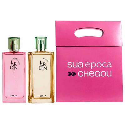 Ciclo Cosméticos Jardin Kit Presente de Natal - Deo Colônia Rosa Dama + Deo Colônia Baunilha + Sacola Presenteável