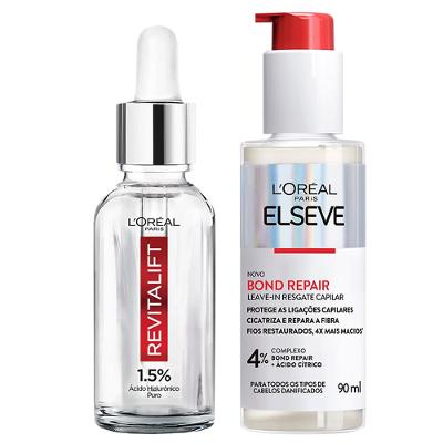 Kit L'Oréal Paris + Elseve - Sérum Preenchedor Facial + Leave In Bond Repair