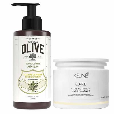 Keune & Korres Kit – Máscara de Reparação + Sabonete Líquido