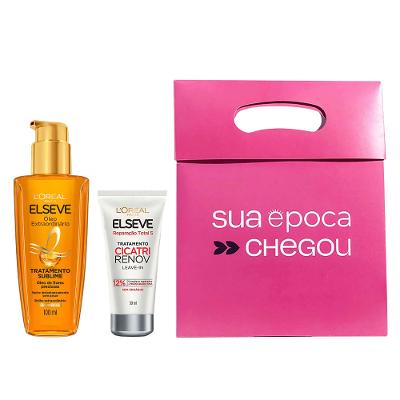 Kit de Natal Elseve - Leave-in + Óleo Extraordinário + Sacola Presenteável