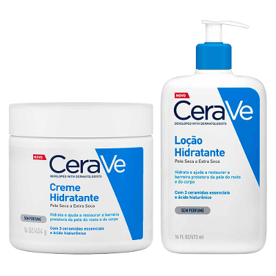 Kit CeraVe Hidratação Corporal: Loção + Creme Pele Seca a Extra Seca
