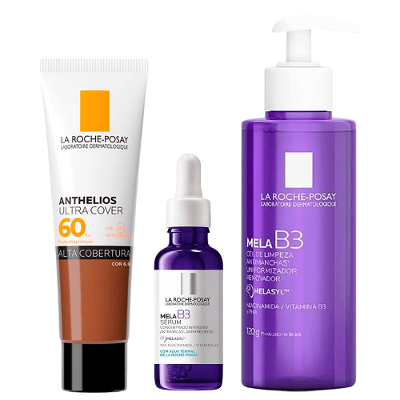 Kit La Roche-Posay MelaB3 - Gel de Limpeza + Sérum + Protetor Solar Facial FPS 60
