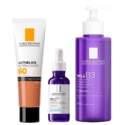 Kit La Roche-Posay MelaB3 - Gel de Limpeza + Sérum + Protetor Solar Facial FPS 60