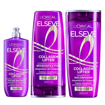 Kit L'Oréal Paris Collagen Lifter –  Shampoo + Condicionador + Creme Para Pentear