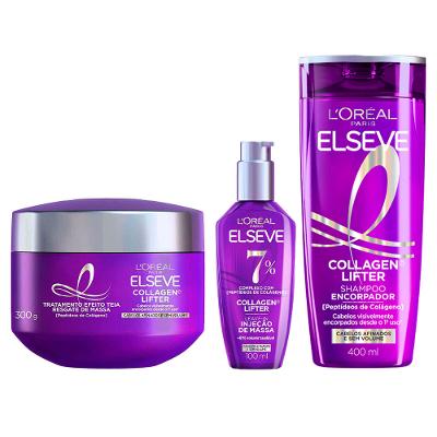 Kit L'Oréal Paris Collagen Lifter –  Shampoo + Condicionador + Máscara+ Leave-in