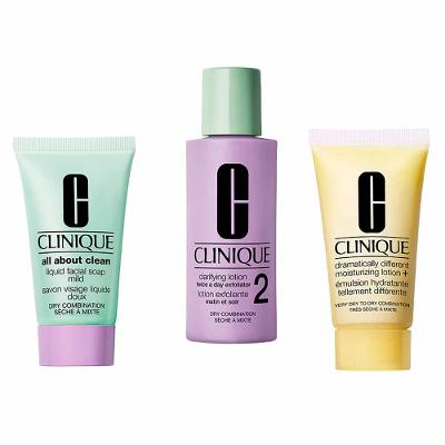 Kit de Skincare Clinique - Sabonete Líquido + Tônico Facial + Hidratante em Loção