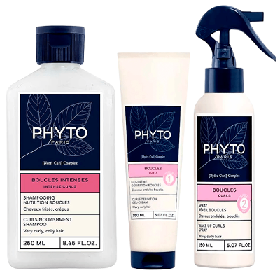 Kit Phyto Curls – Shampoo + Condicionador + Spray Ativador