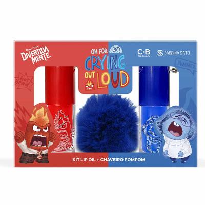 Kit Cia Beauty Divertidamente Lip Oil Raiva + Lip Oil Tristeza + Chaveiro Pompom