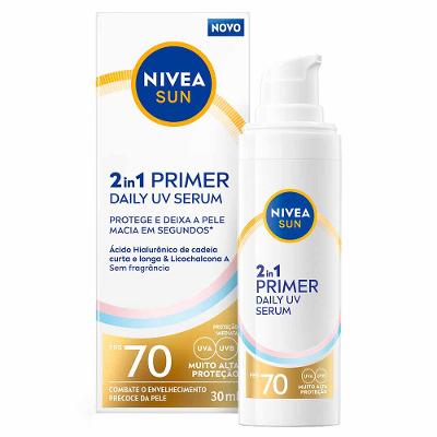 Protetor Solar NIVEA SUN 2 em 1 Primer Daily UV Sérum FPS70